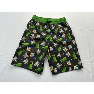 Minecraft Creeper Steve Wolf Boys Swim Trunks Shorts Size 7 Mesh Lined